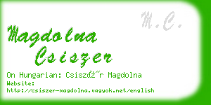 magdolna csiszer business card